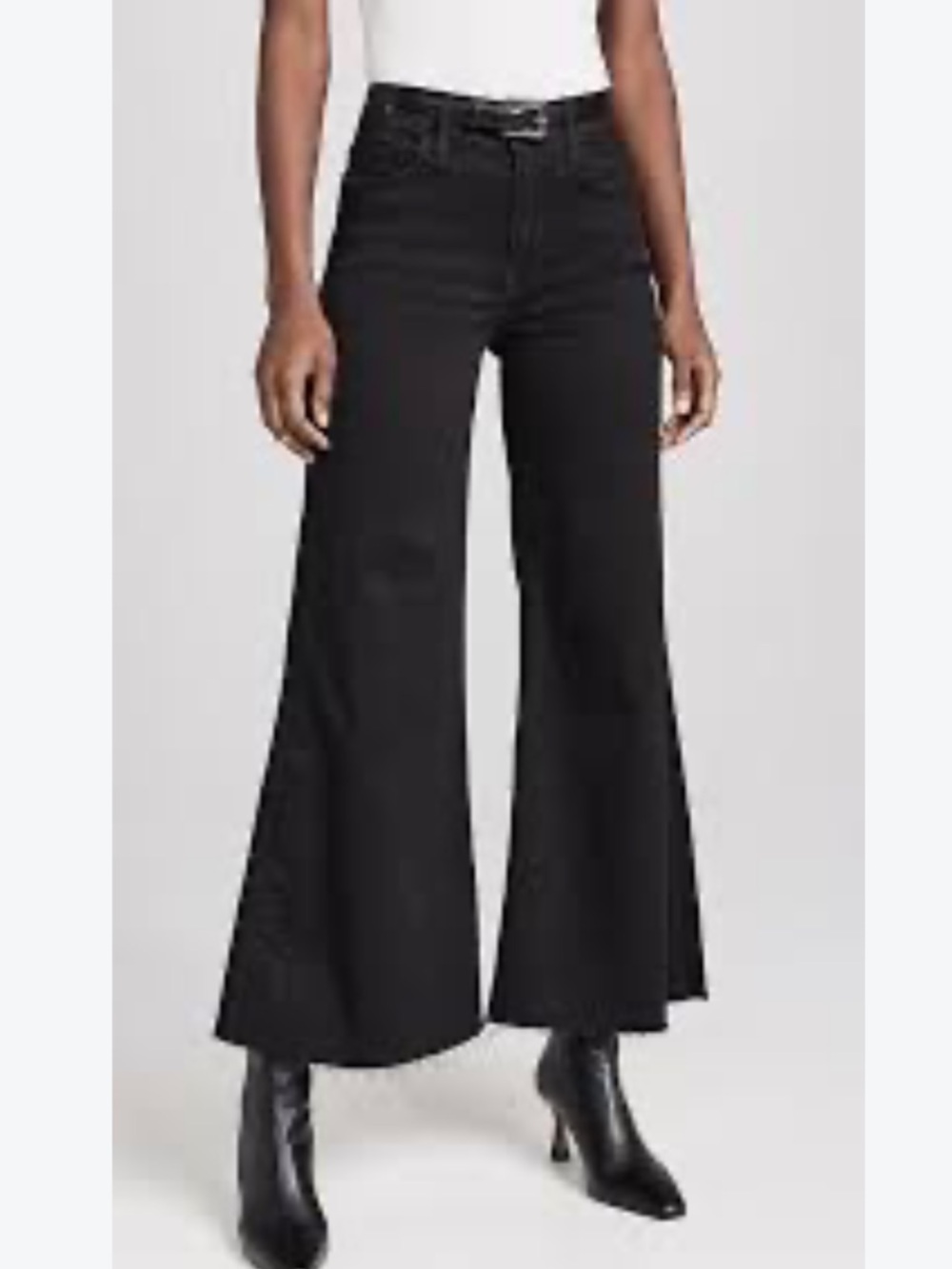 Frame Denim Le palazzo crop Black High-Rise Wide-Leg Jeans